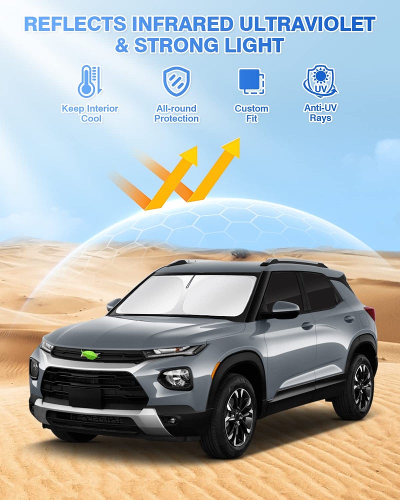Canvcle Sunshade for 2021-2024 2025 Chevrolet/Chevy Trailblazer Windshield Sun Shade Side Rear Window Shade Cover Sun Visor Shield Privacy Protection Keep Vehicle Cool Black 6PCS - Image 2